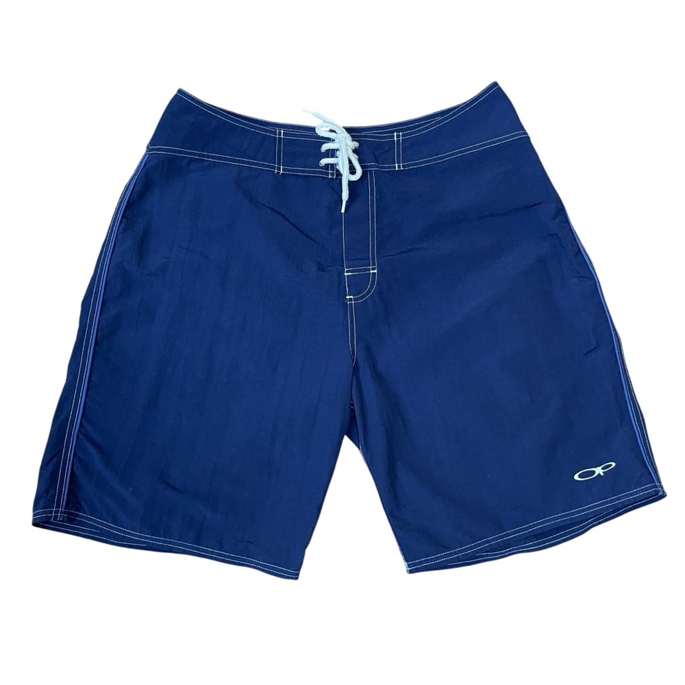 OP Blue Surf Board Shorts with Adjustable Waist and Logo Beach Summer Vacation